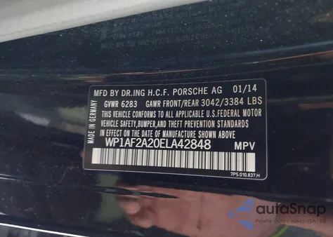 2014 Porsche Cayenne Diesel Platinum Edition from USA, damaged, VIN WP1AF2A20ELA42848